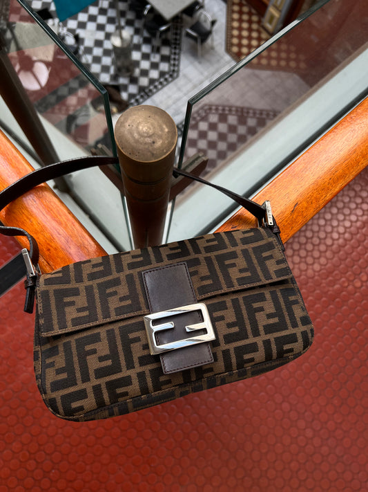 Pre-loved Fendi Vintage Zucca Baguette Handbag