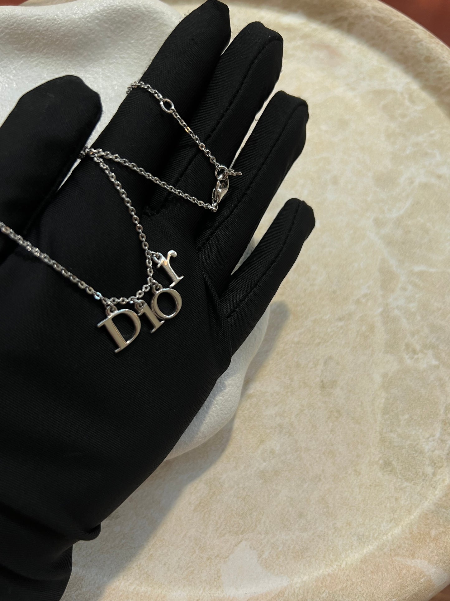 Pre-loved Vintage Christian Dior by John Galliano Logo Letter Necklace