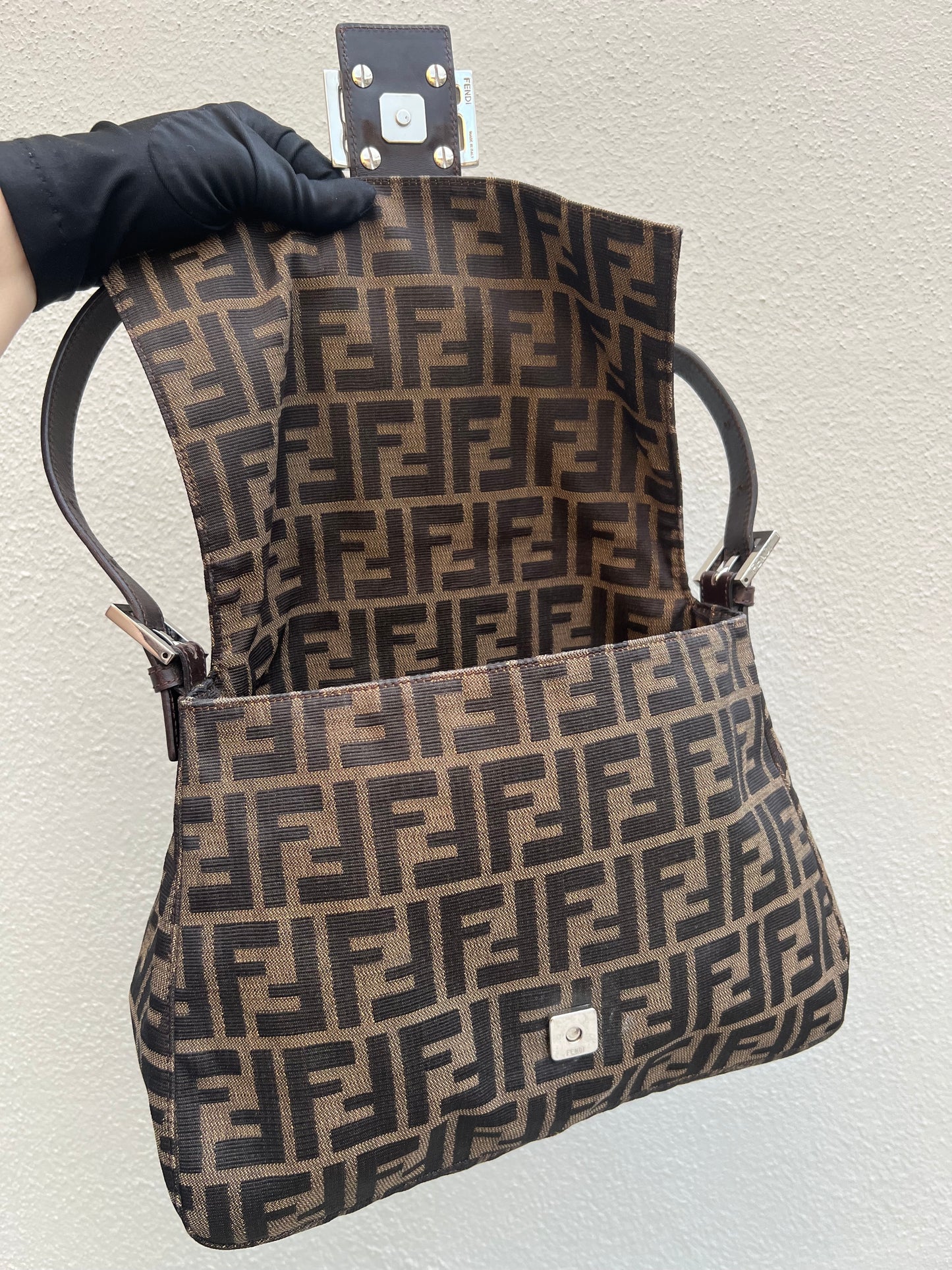 Pre-loved Fendi Vintage Zucca Mamma Handbag