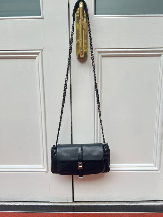 Pre-loved Chanel 2.55 Black Caviar Leather Shoulder & Crossbody Bag