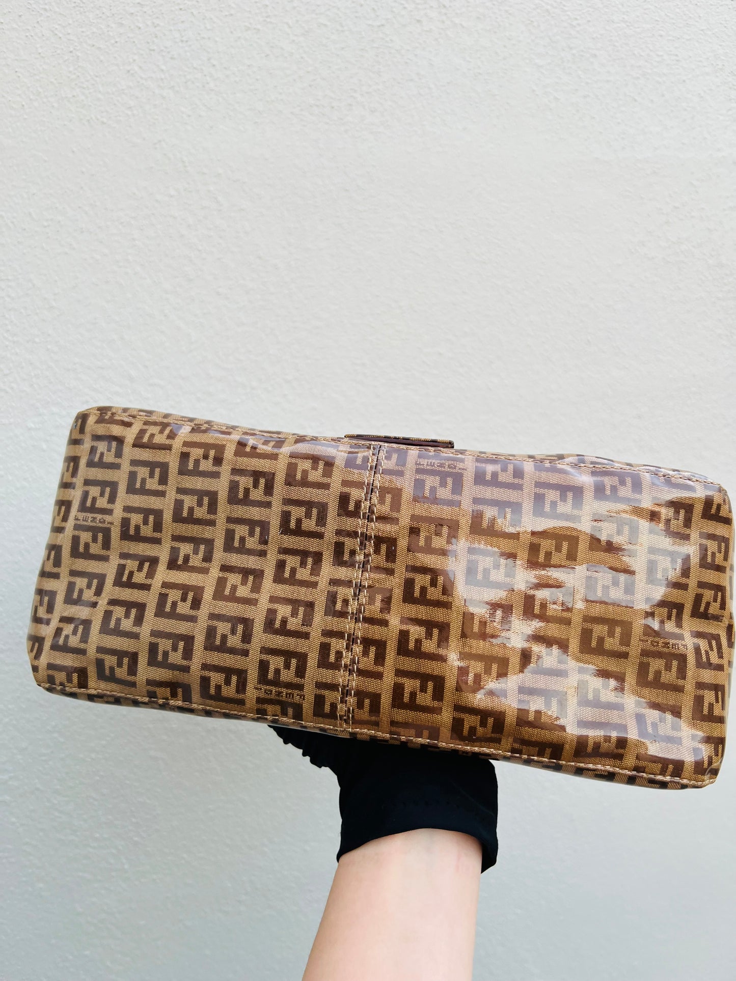 Pre-loved Fendi Vintage Crystal Zucchino Mamma Baguette Handbag