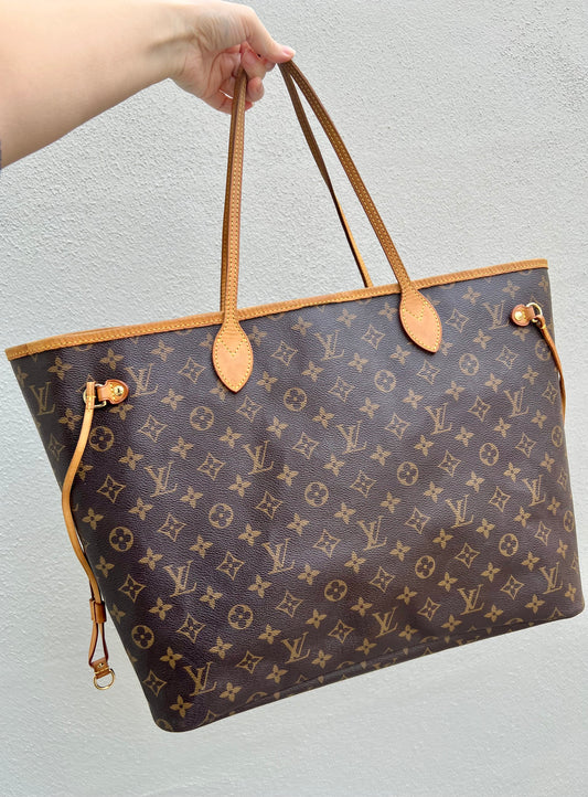 Pre-loved Louis Vuitton Neverfull Leather Tote GM Monogram 2012