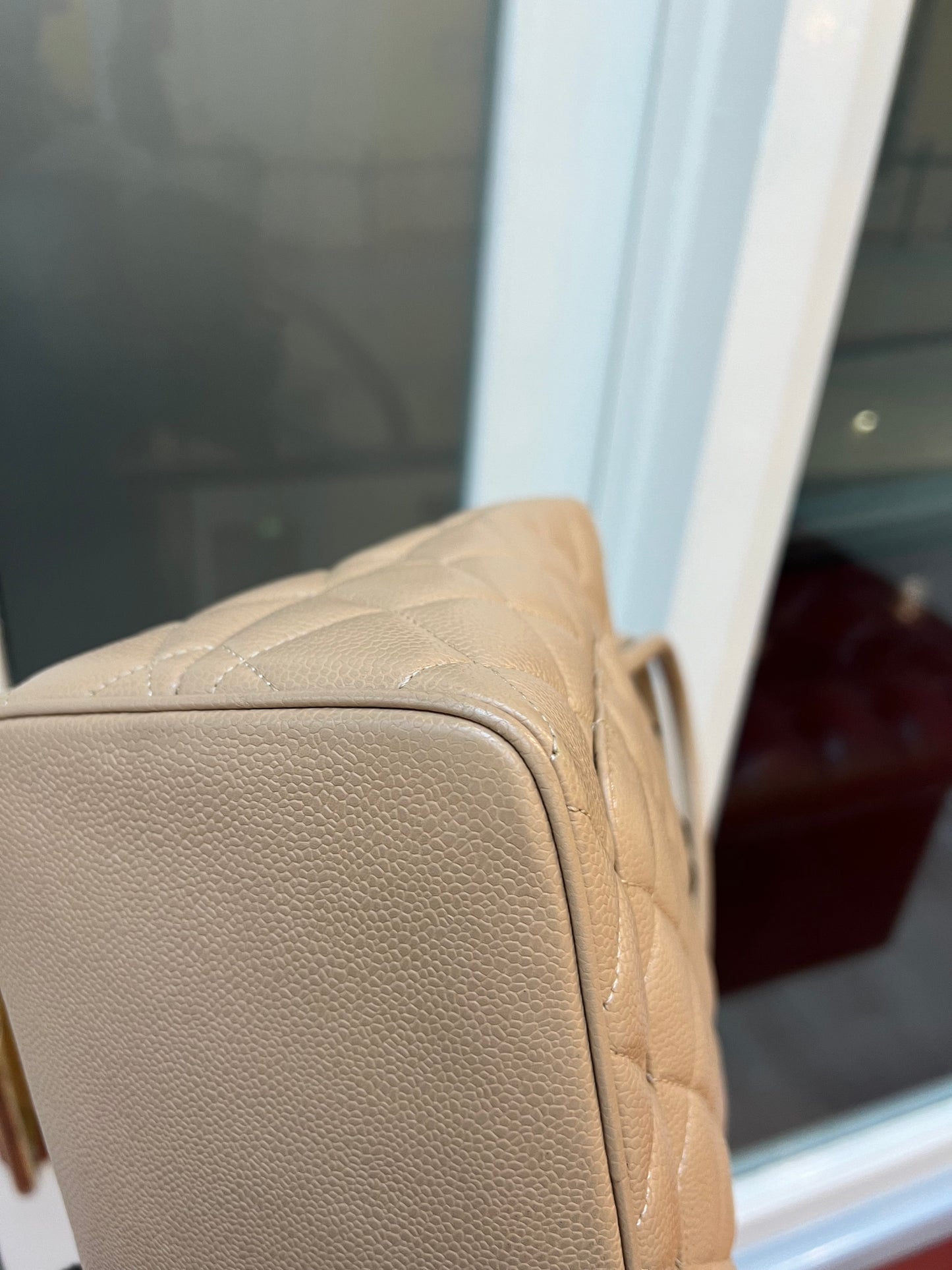 Pre-loved Chanel Caviar Medalion Tote Beige