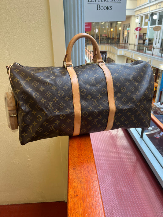 Pre-loved Louis Vuitton Keepall Bandoulière 55 Travel Bag Monogram 2002