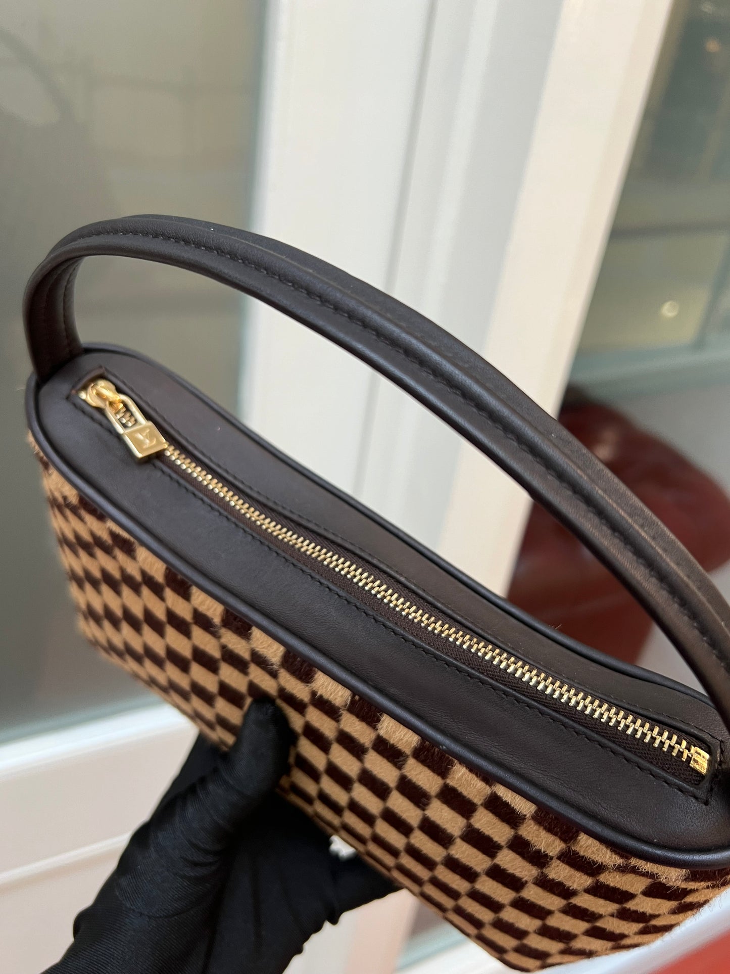 Pre-loved Louis Vuitton Vintage Ponyhair Damier Sauvage Tigre Handbag 2000