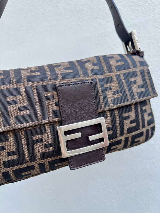 Pre-loved Fendi Vintage Zucca Baguette Handbag