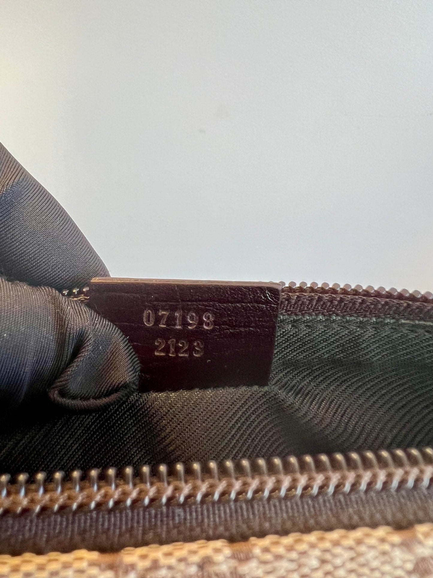 Pre-loved Gucci vintage GG Canvas Boat Baguette Bag Brown