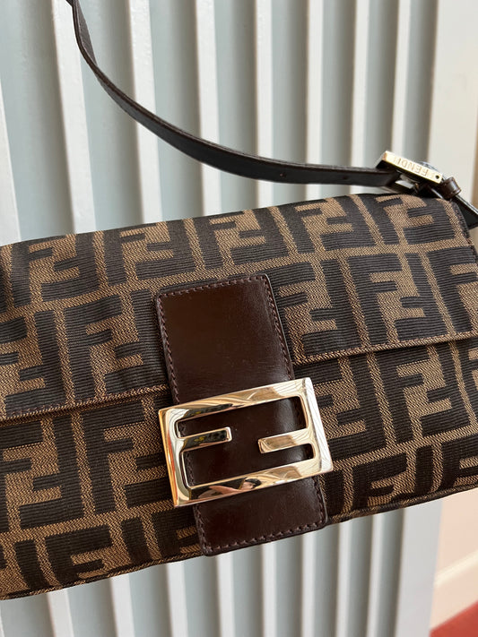 Pre-loved Fendi Vintage Zucca Baguette Handbag 4