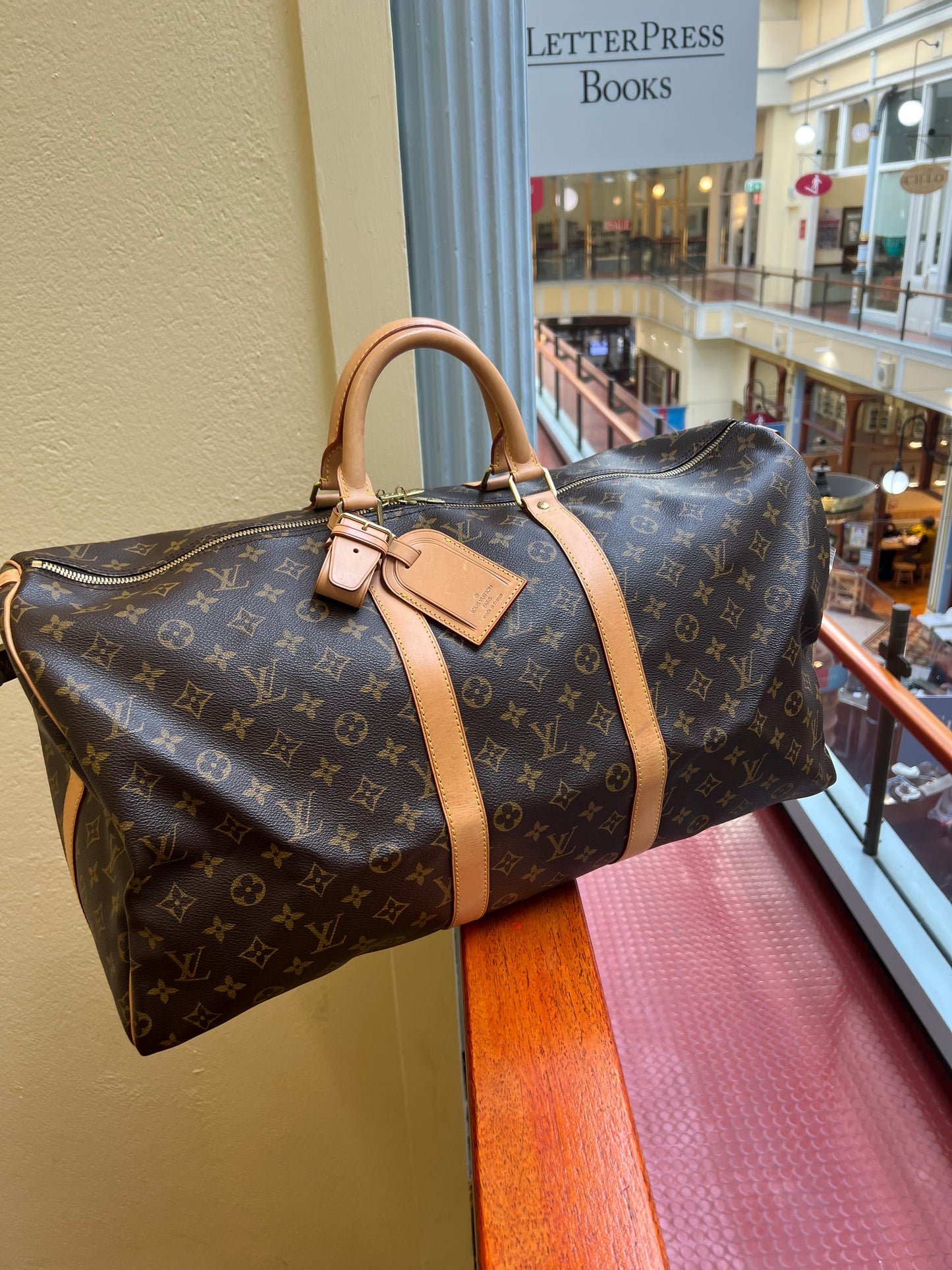 Pre-loved Louis Vuitton Keepall Bandoulière 55 Travel Bag Monogram 2002