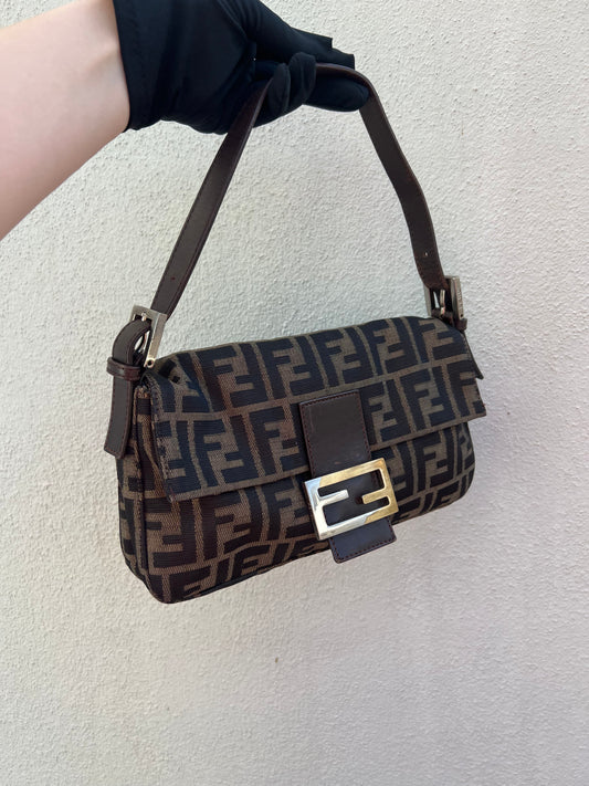 Pre-loved Fendi Vintage Zucca Baguette Handbag