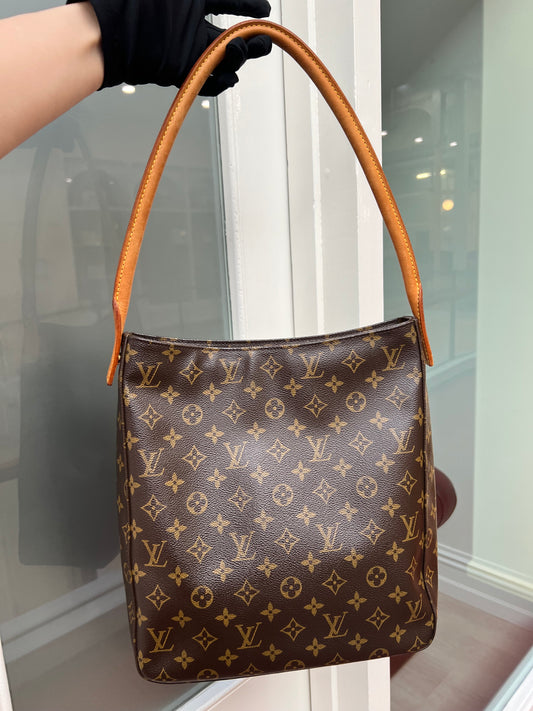 Pre-loved Louis Vuitton Looping Leather Handbag Monogram GM  2004