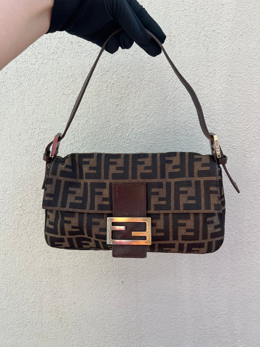 Pre-loved Fendi Vintage Zucca Baguette Handbag