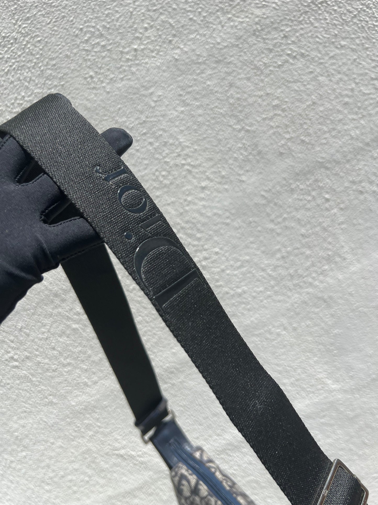 Pre-loved Dior Vintage Trotter Shoulder Messenger Bag Navy