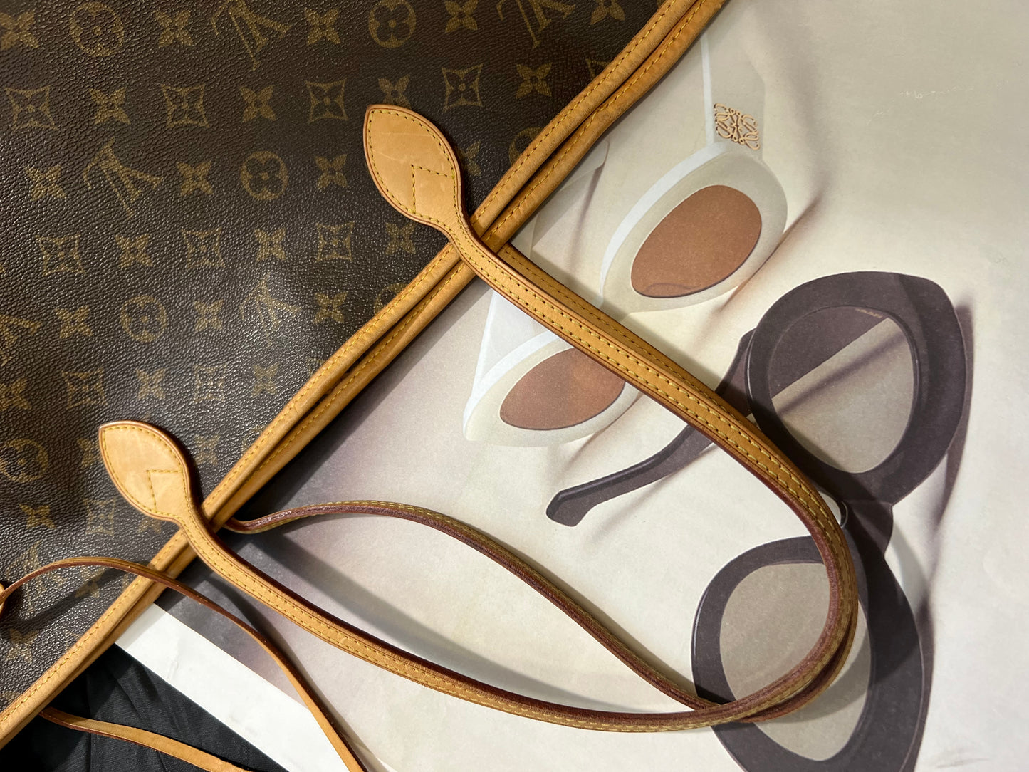 Pre-loved Louis Vuitton Neverfull Leather Tote GM Monogram