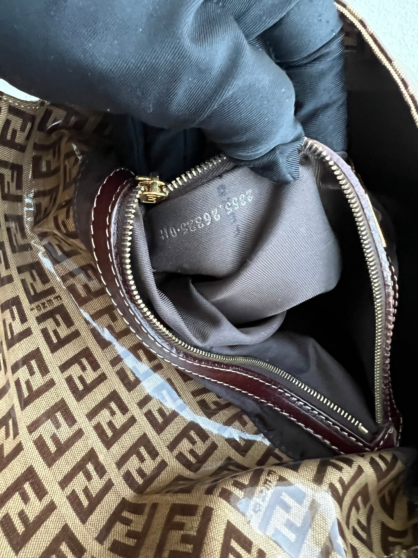 Pre-loved Fendi Vintage Crystal Zucchino Mamma Baguette Handbag