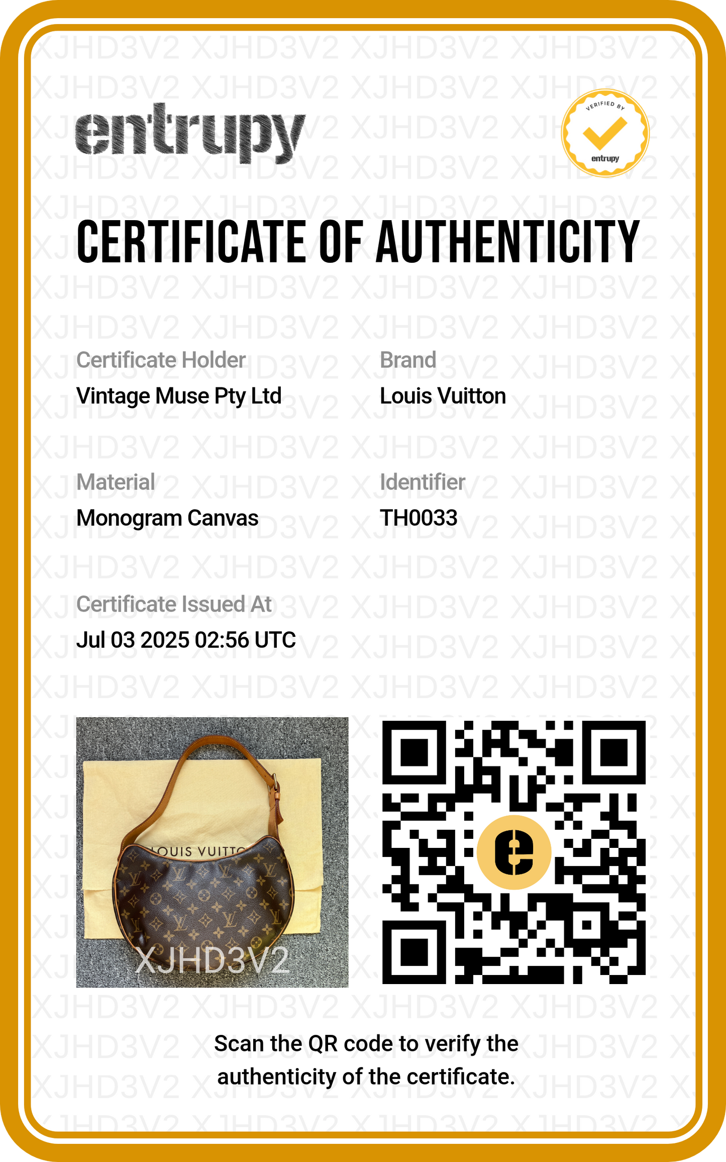 Pre-owned Louis Vuitton Croissant mm Shoulder Bag - Brown 2003