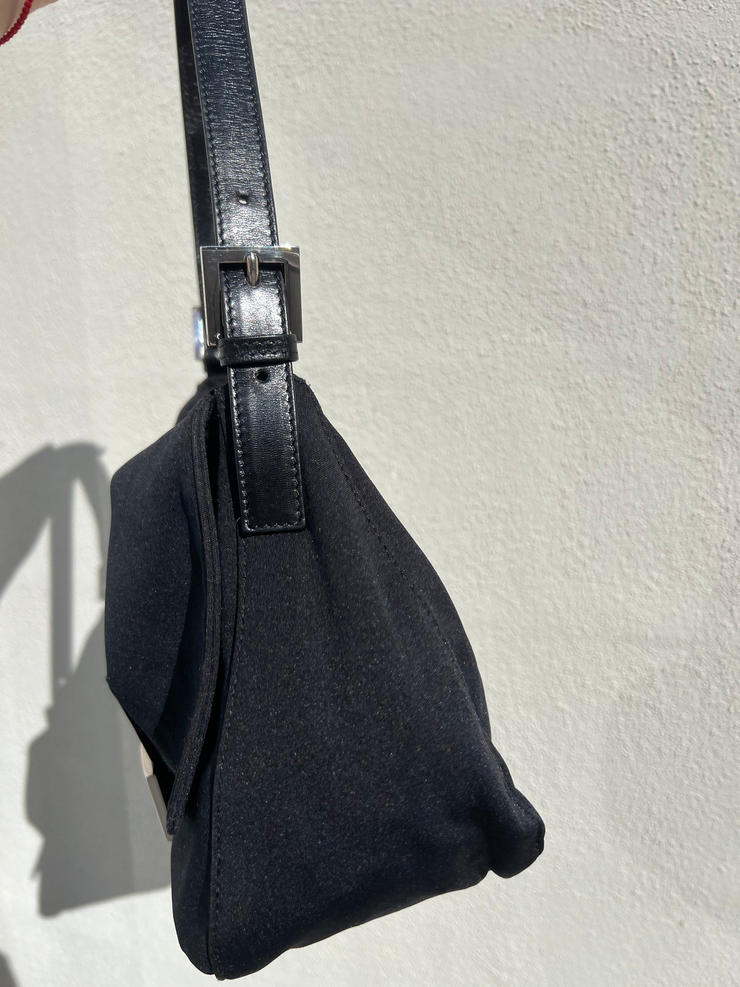 Pre-loved Fendi Mamma Baguette Handbag Black Nylon