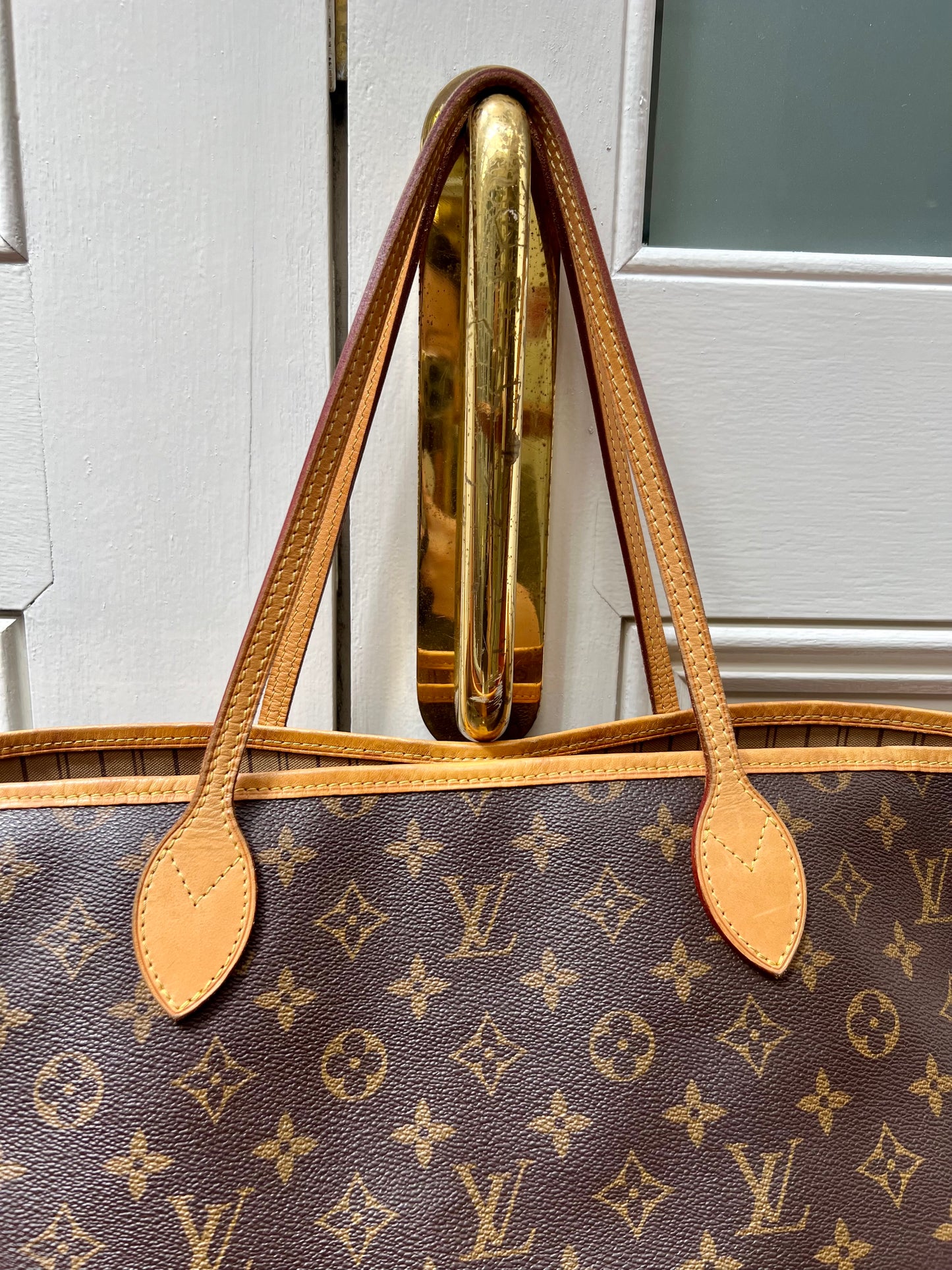 Pre-loved Louis Vuitton Neverfull Leather Tote GM Monogram 2008
