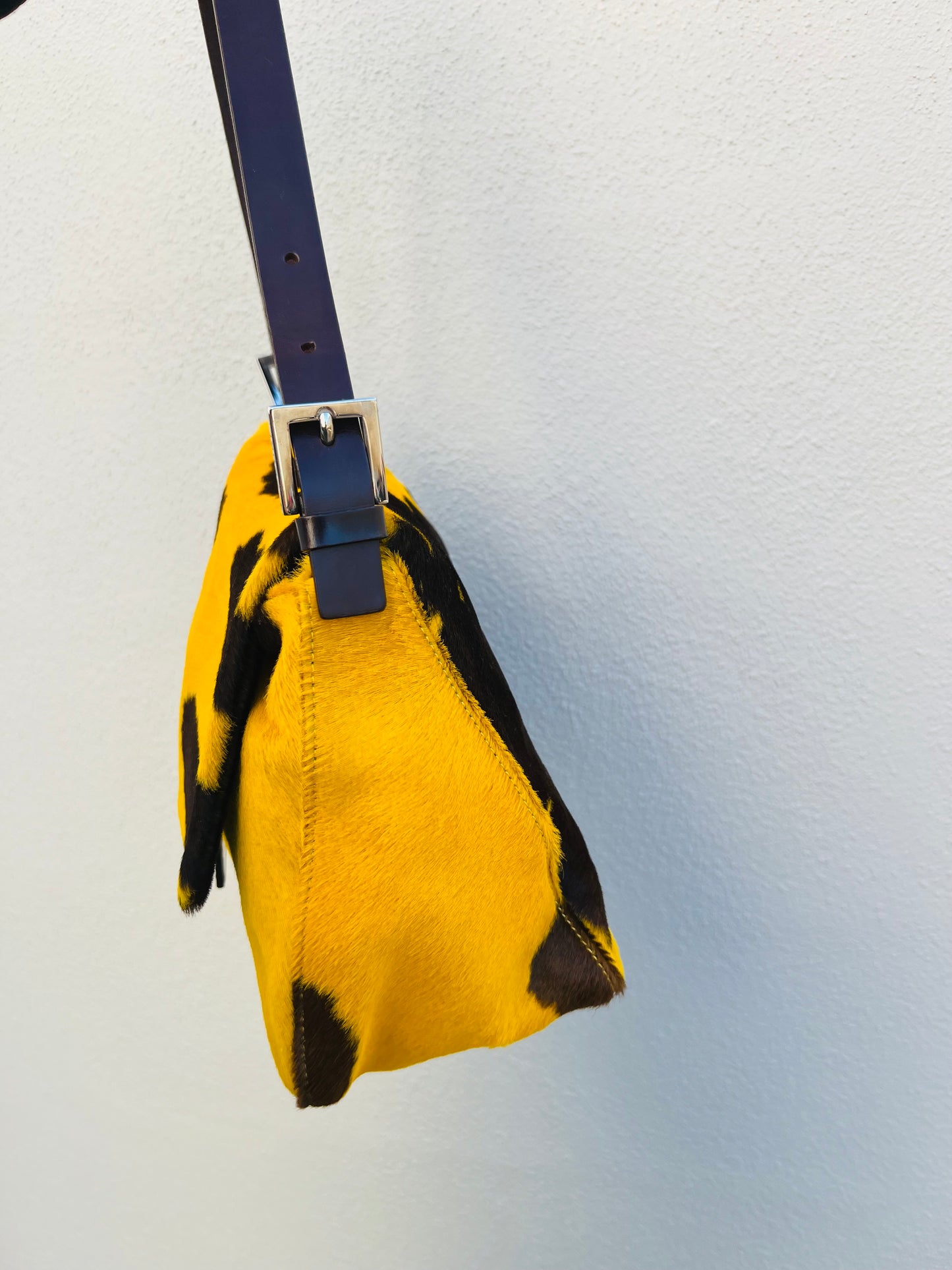 Pre-loved Fendi Ponyhair Cow Priny Mamma Baguette Handbag