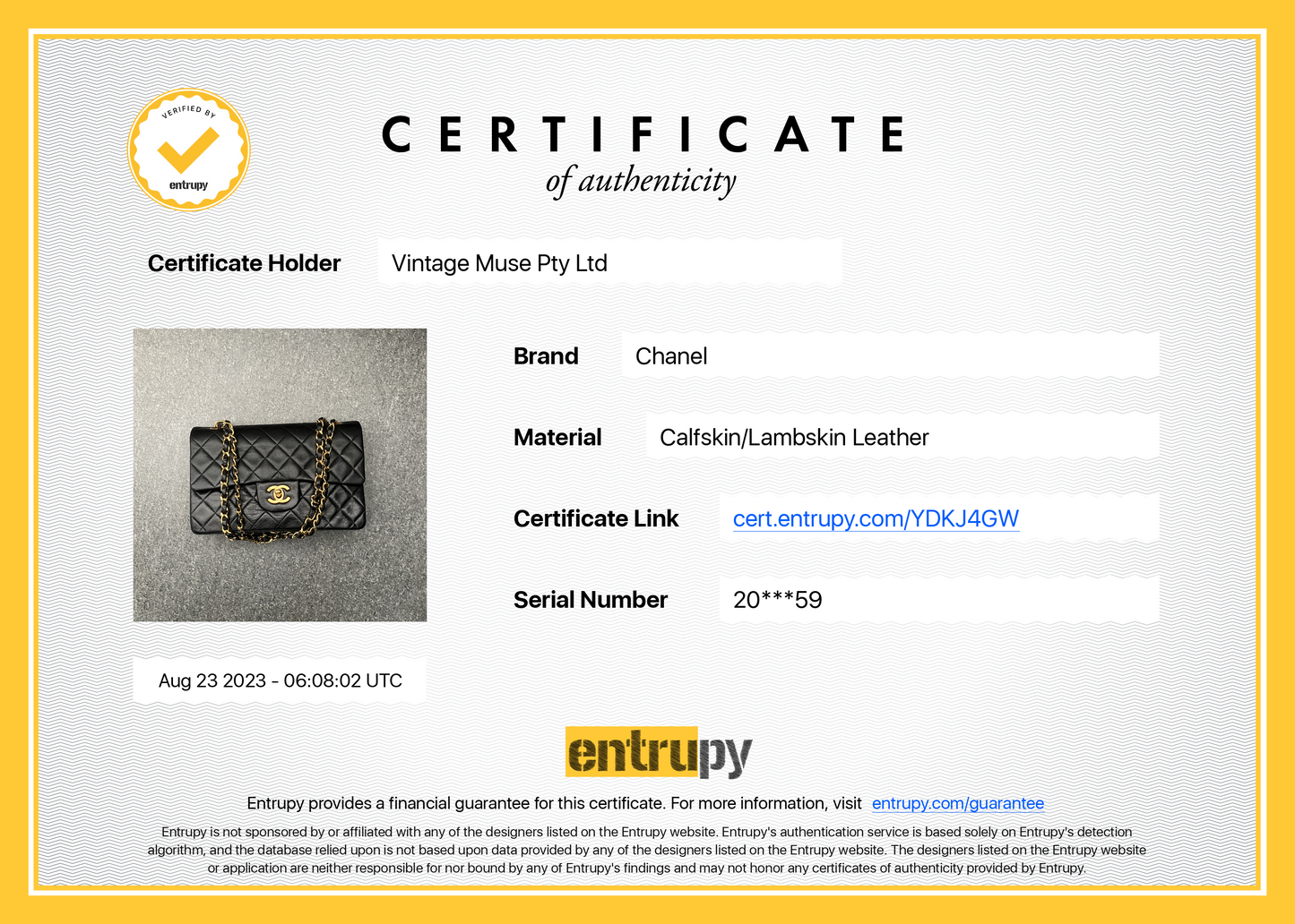 Pre-loved Chanel Vintage Classic Double Flat Leather crossbody Bag 23cm Black
