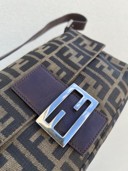 Pre-loved Fendi Vintage Zucca Baguette Handbag
