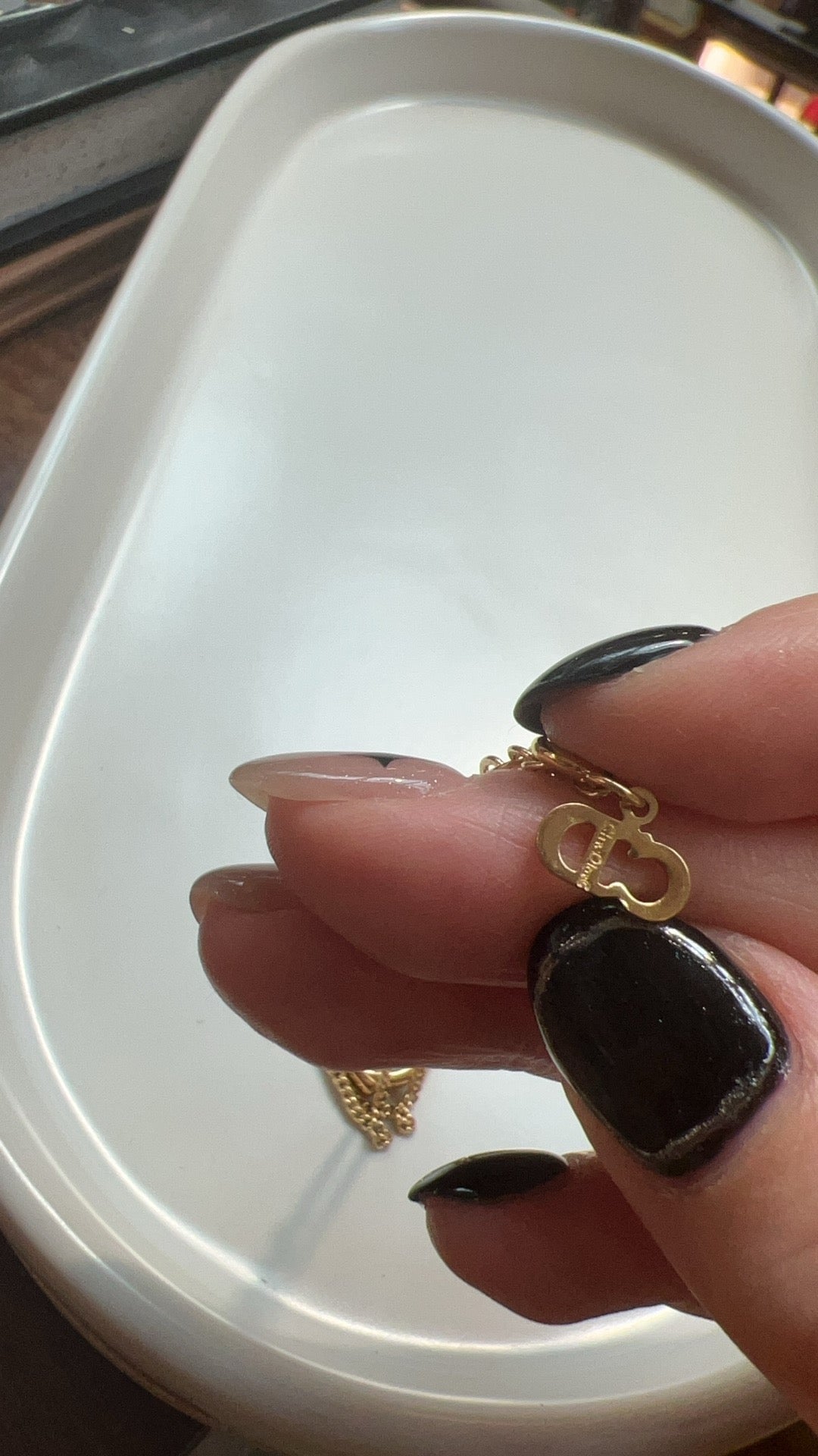 Pre-loved Christian Dior Vintage Logo-pendant Chain Necklace