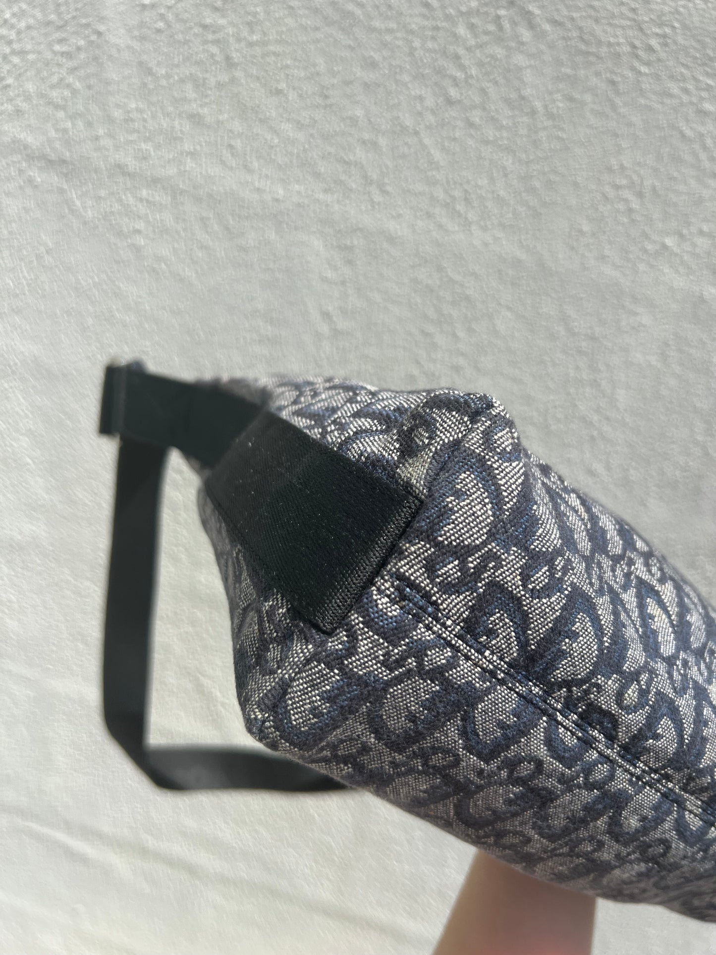 Pre-loved Dior Vintage Trotter Shoulder Messenger Bag Navy
