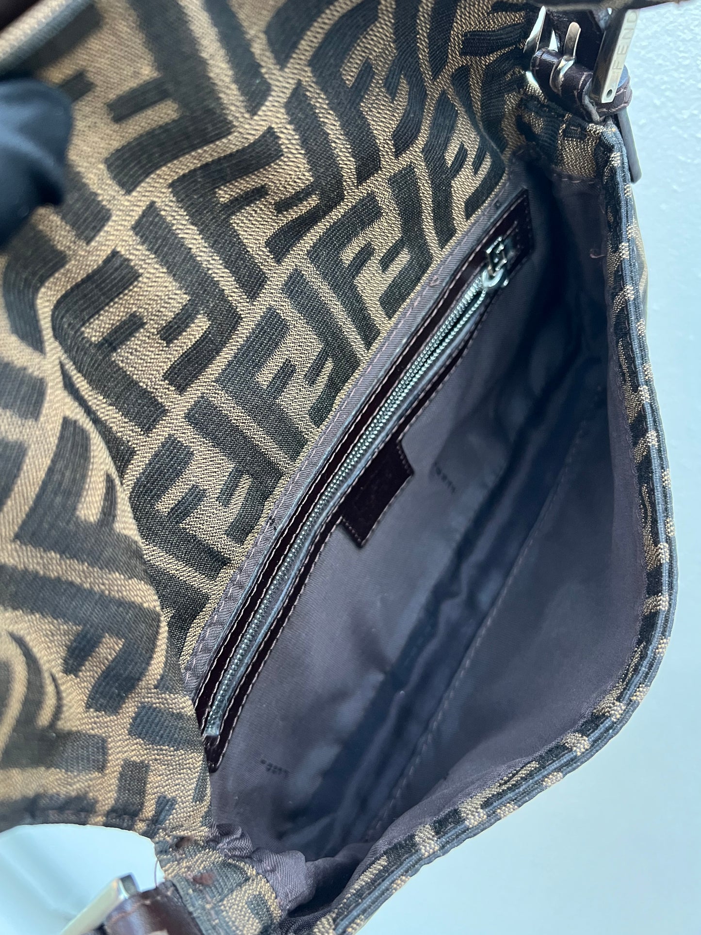Pre-loved Fendi Vintage Zucca Baguette Handbag