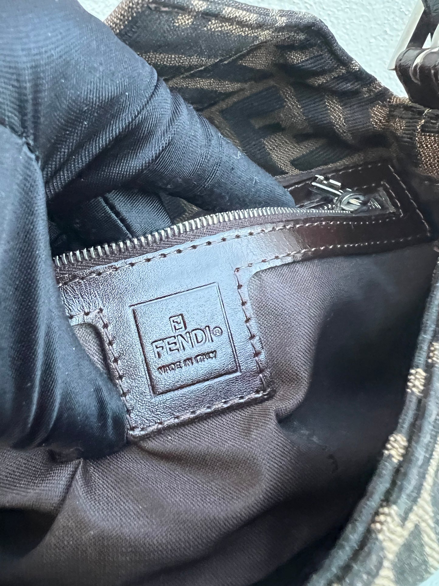Pre-loved Fendi Vintage Zucca Baguette Handbag