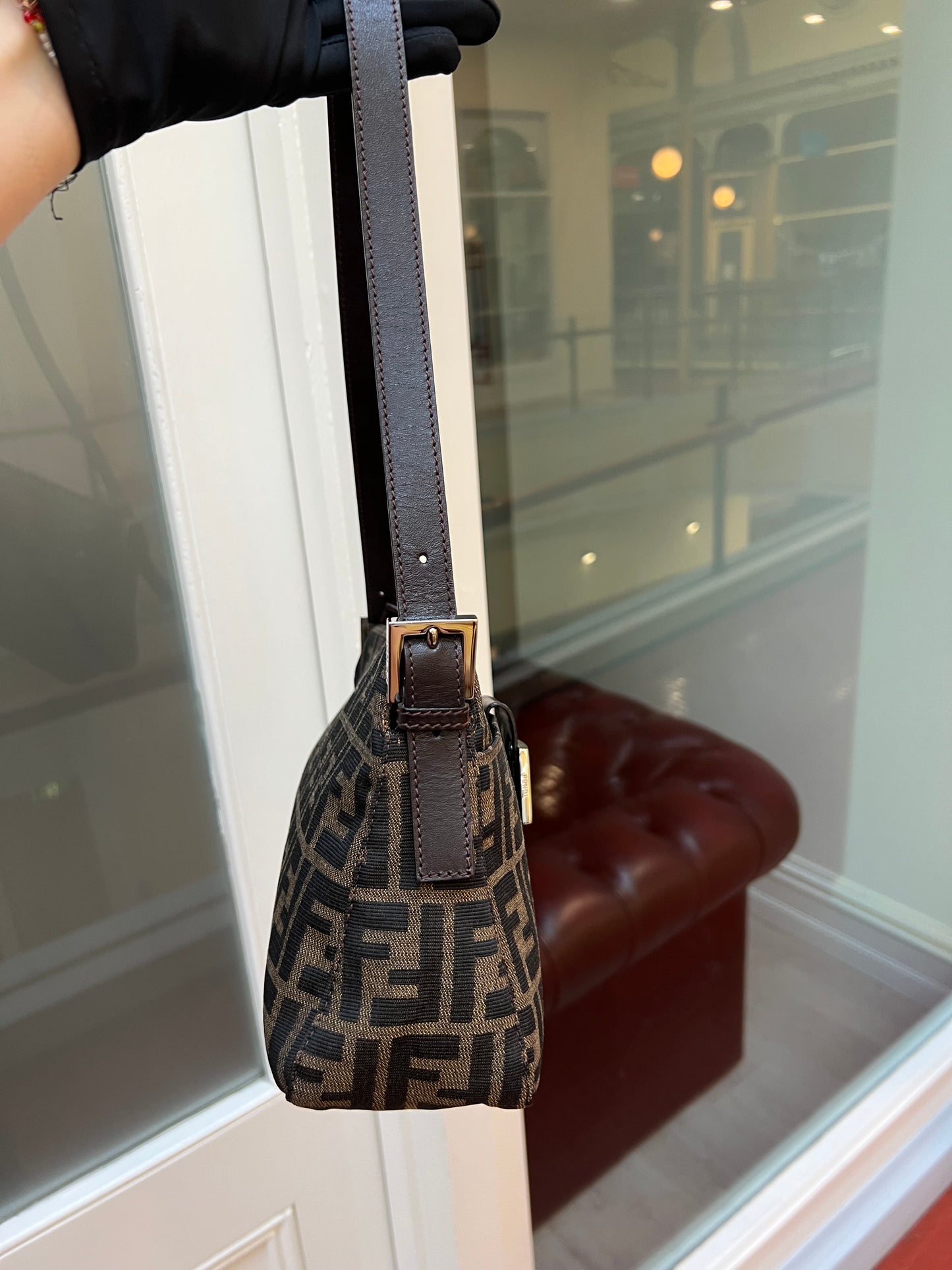 Pre-loved Fendi Zucca FF Mamma Forever Baguette Flap