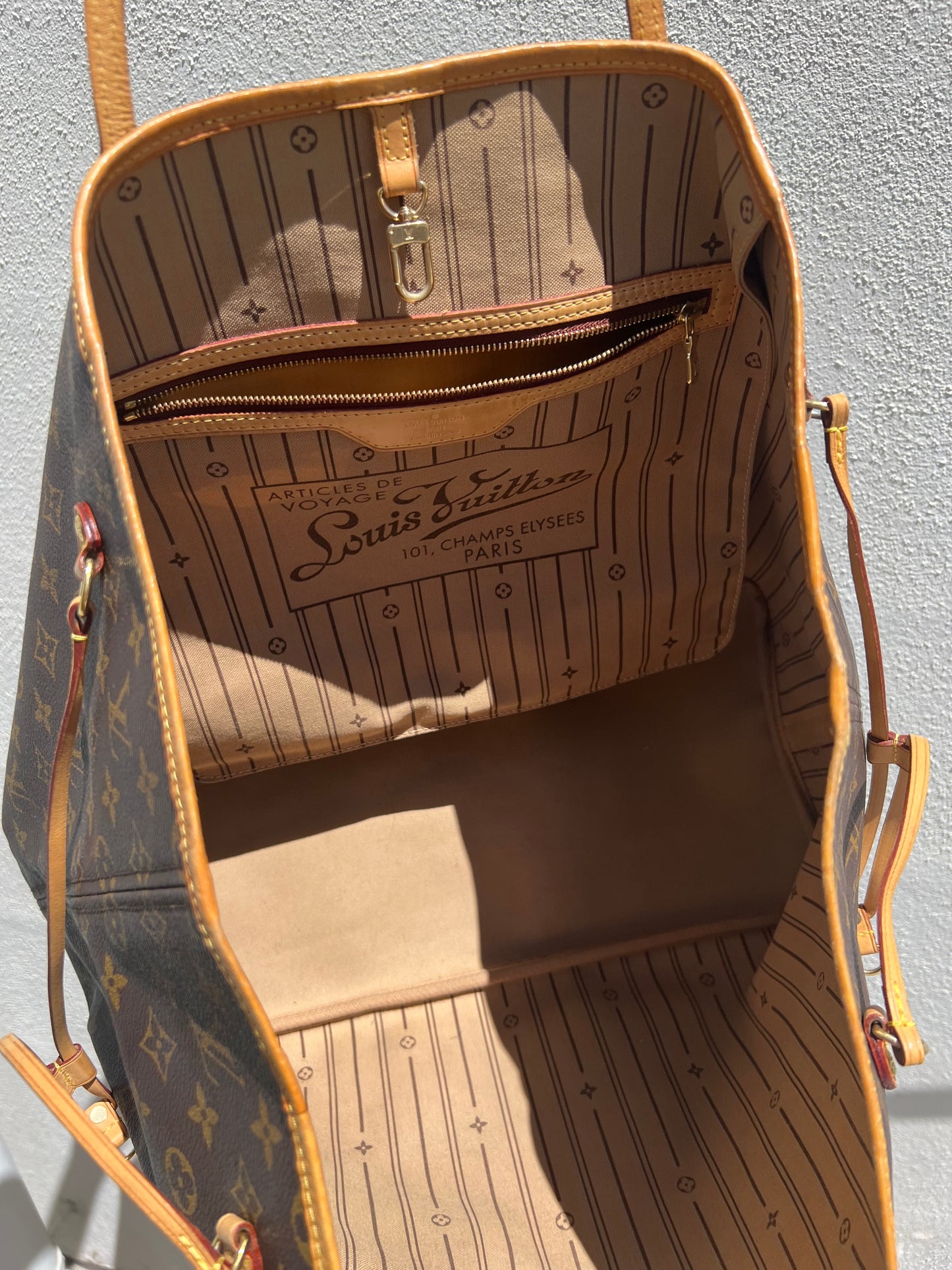 Pre-loved Louis Vuitton Neverfull Leather Tote GM Monogram 2008