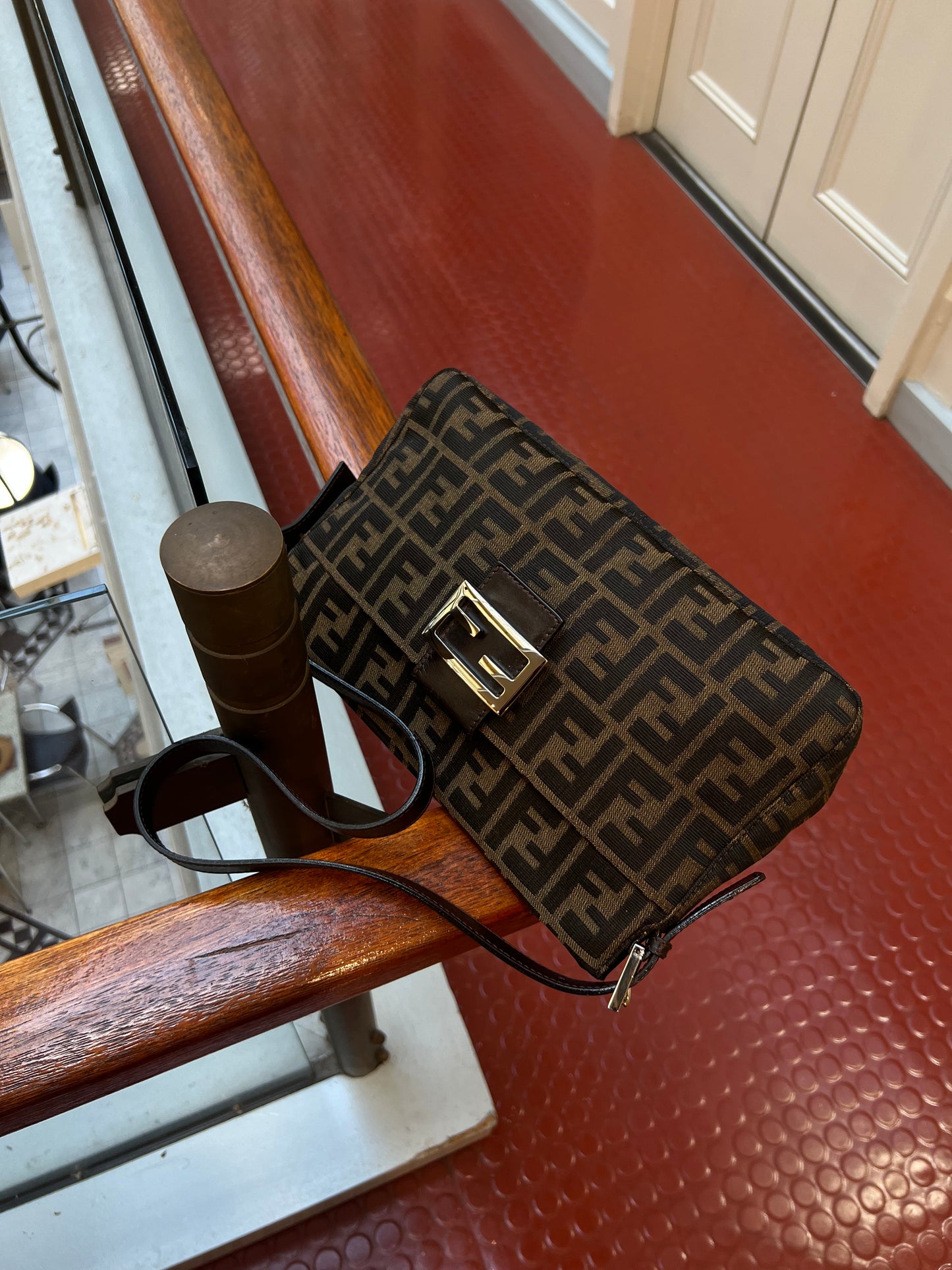 Pre-loved Fendi Zucca FF Mamma Forever Baguette Flap