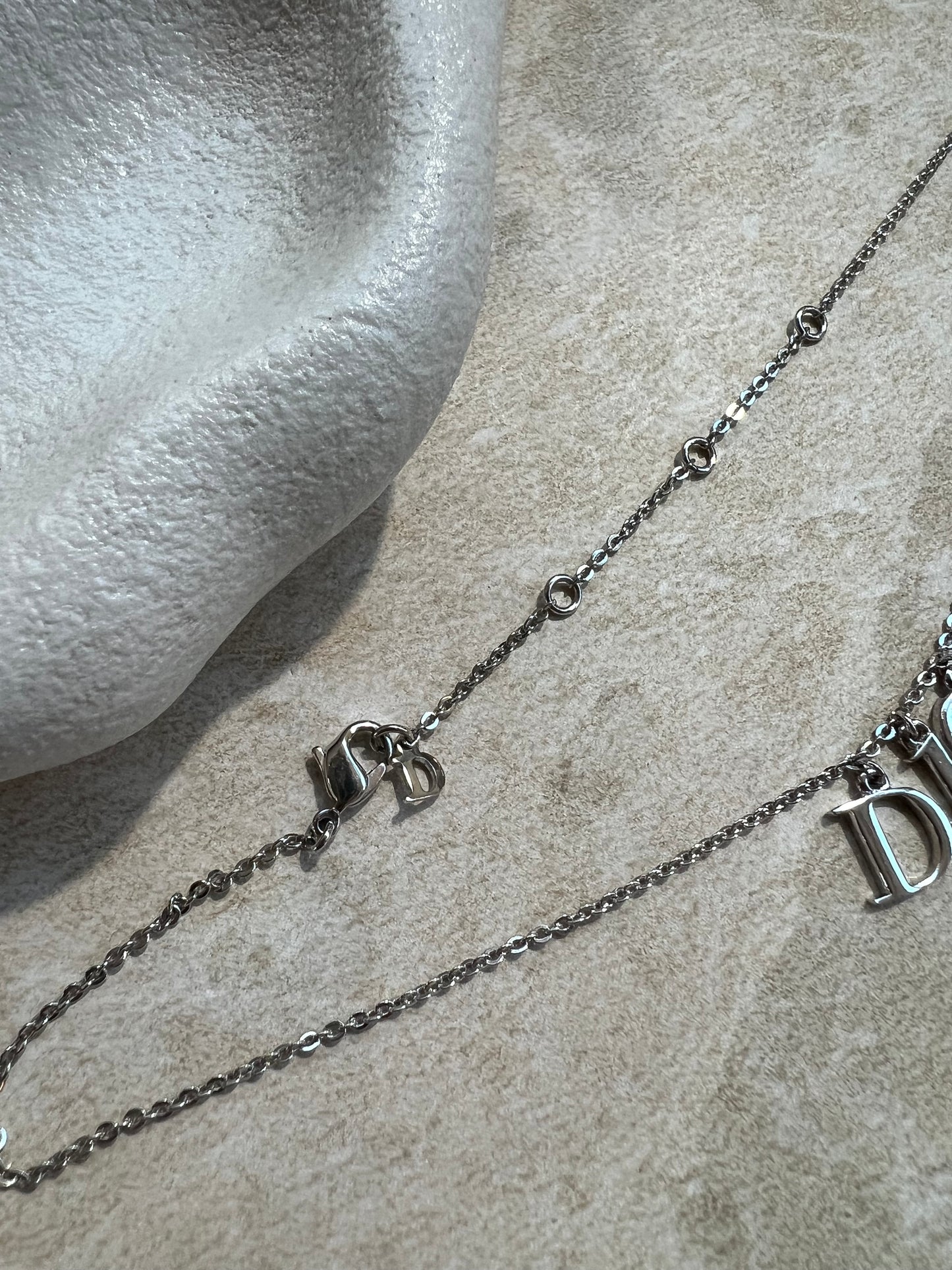 Pre-loved Vintage Christian Dior by John Galliano Logo Letter Necklace
