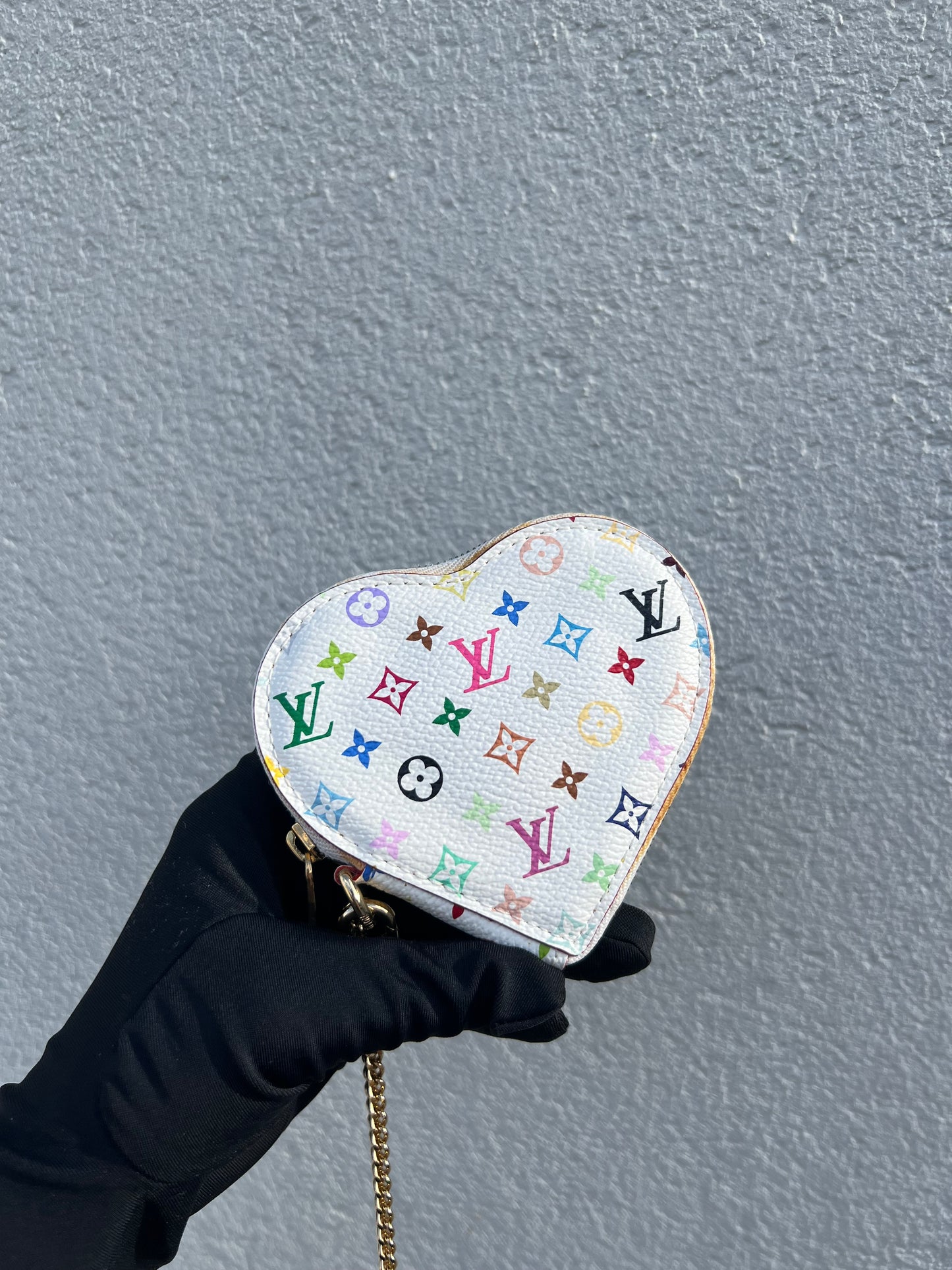 Pre- loved Louis Vuitton x Murakami Limited Edition Monogram Multicolor Porte Monnaie Coeur Porte-Monnaie 2007