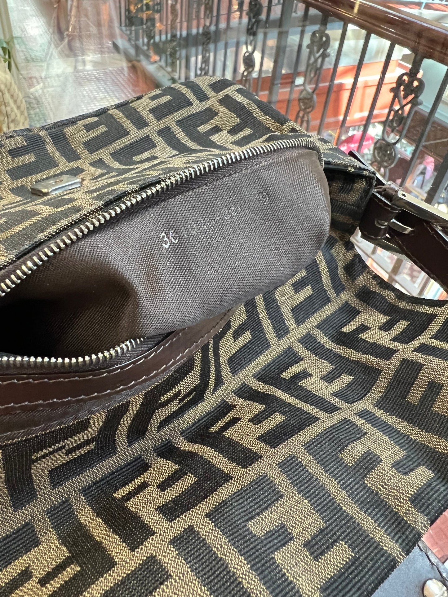 Pre-loved Fendi Vintage Zucca Baguette Handbag