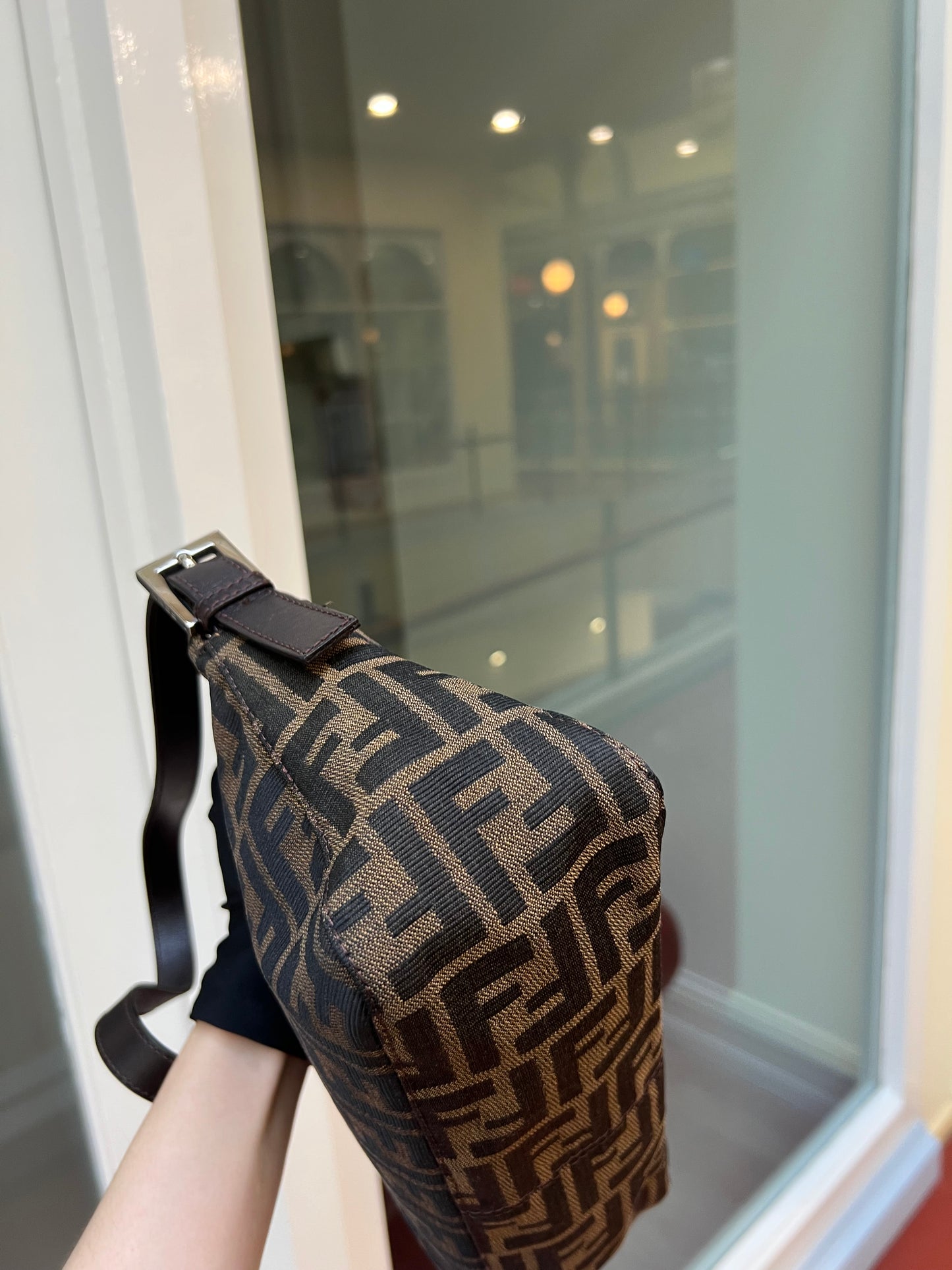 Pre-loved Fendi Zucca FF Mamma Forever Baguette Flap