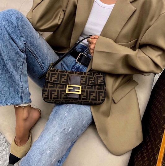 Pre-loved Fendi Vintage Zucca Baguette Handbag