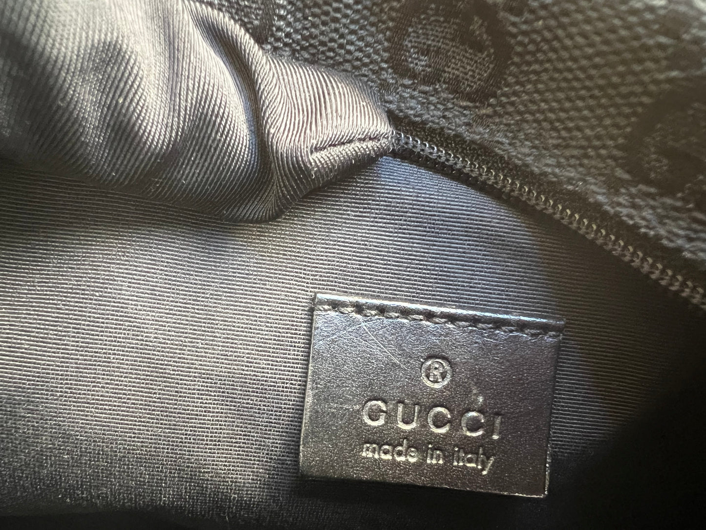 Pre-loved Gucci GG Monogram Half Moon Pochette Shoulder Bag Black