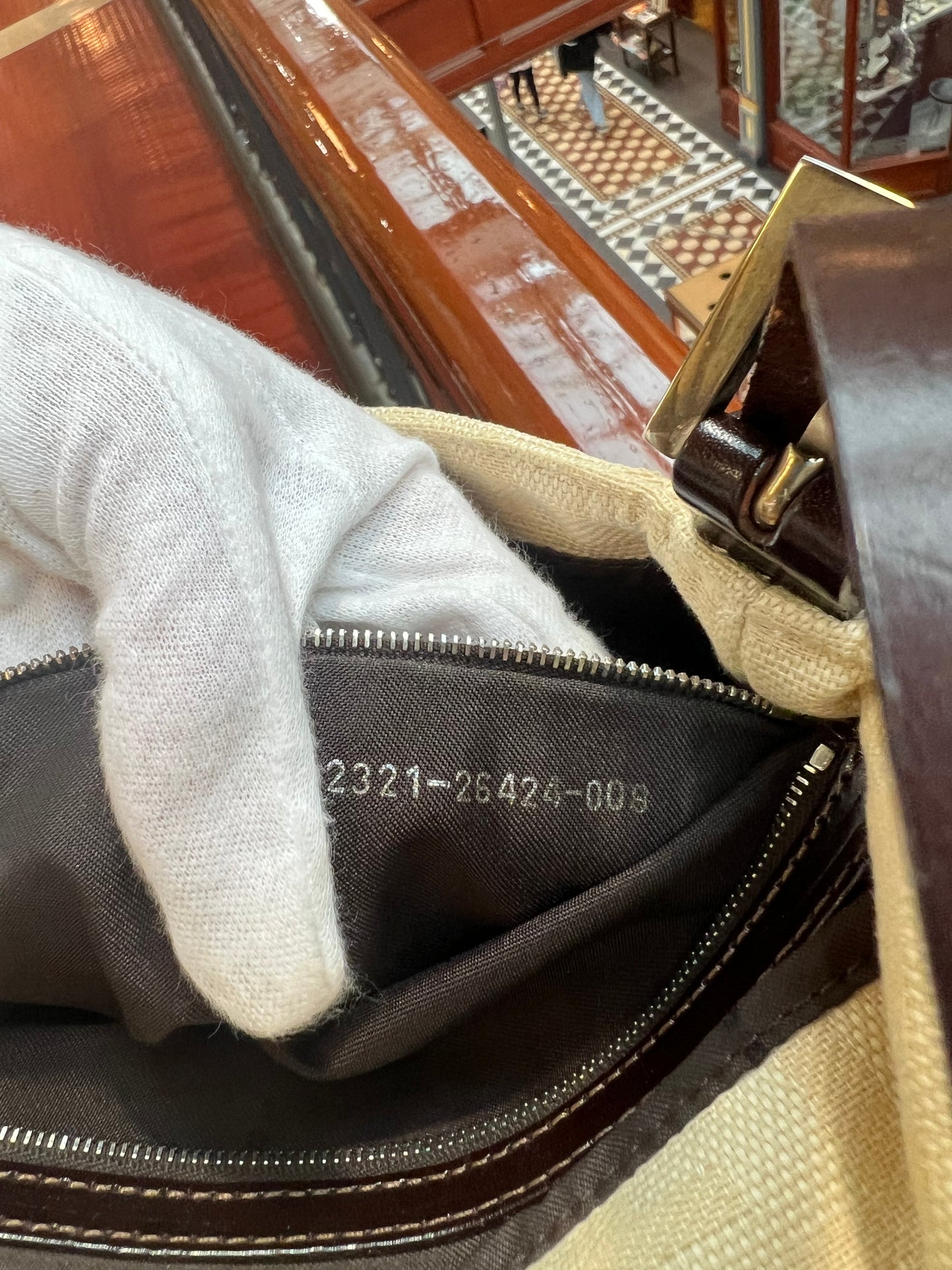 Pre-loved Fendi Zucca Baguette Handbag