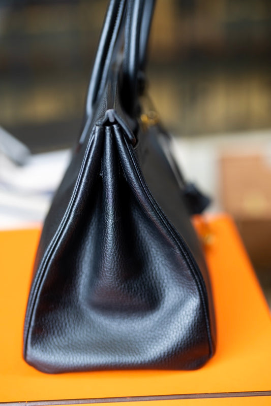 Pre-loved Hermès Birkin 35 Ardennes Handbag Black