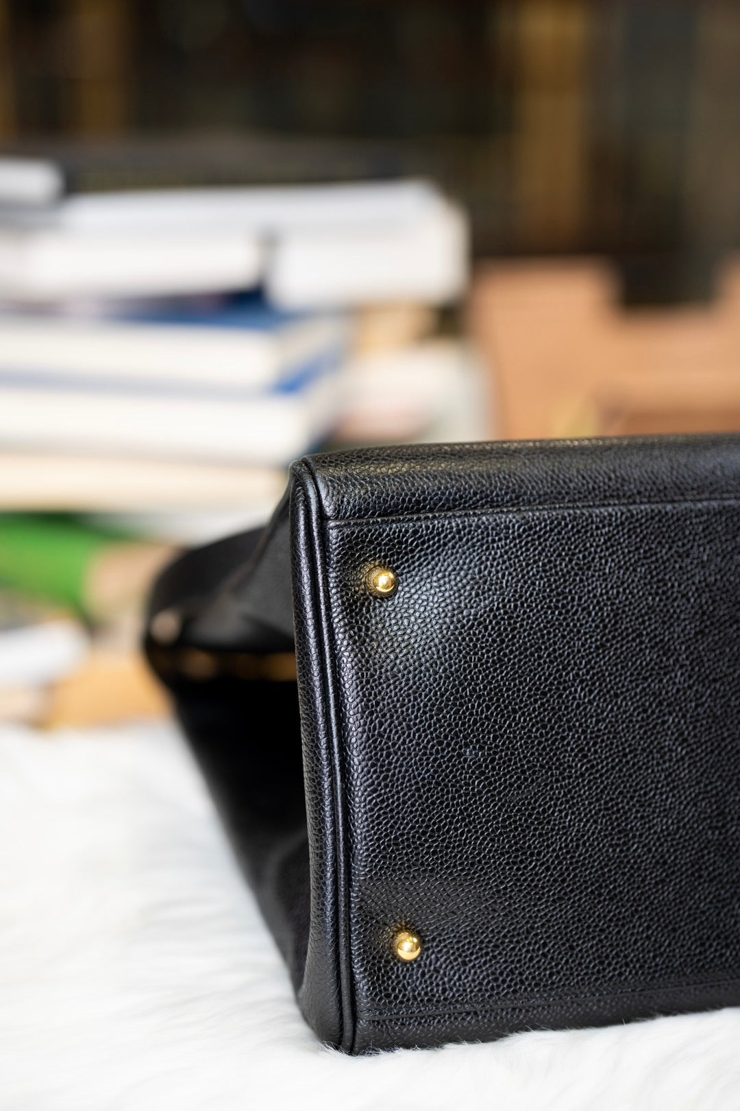 Pre-loved Chanel Vintage Black Caviar Leather Gold Supermodel Carryall Travel Weekender Shoulder Tote Bag