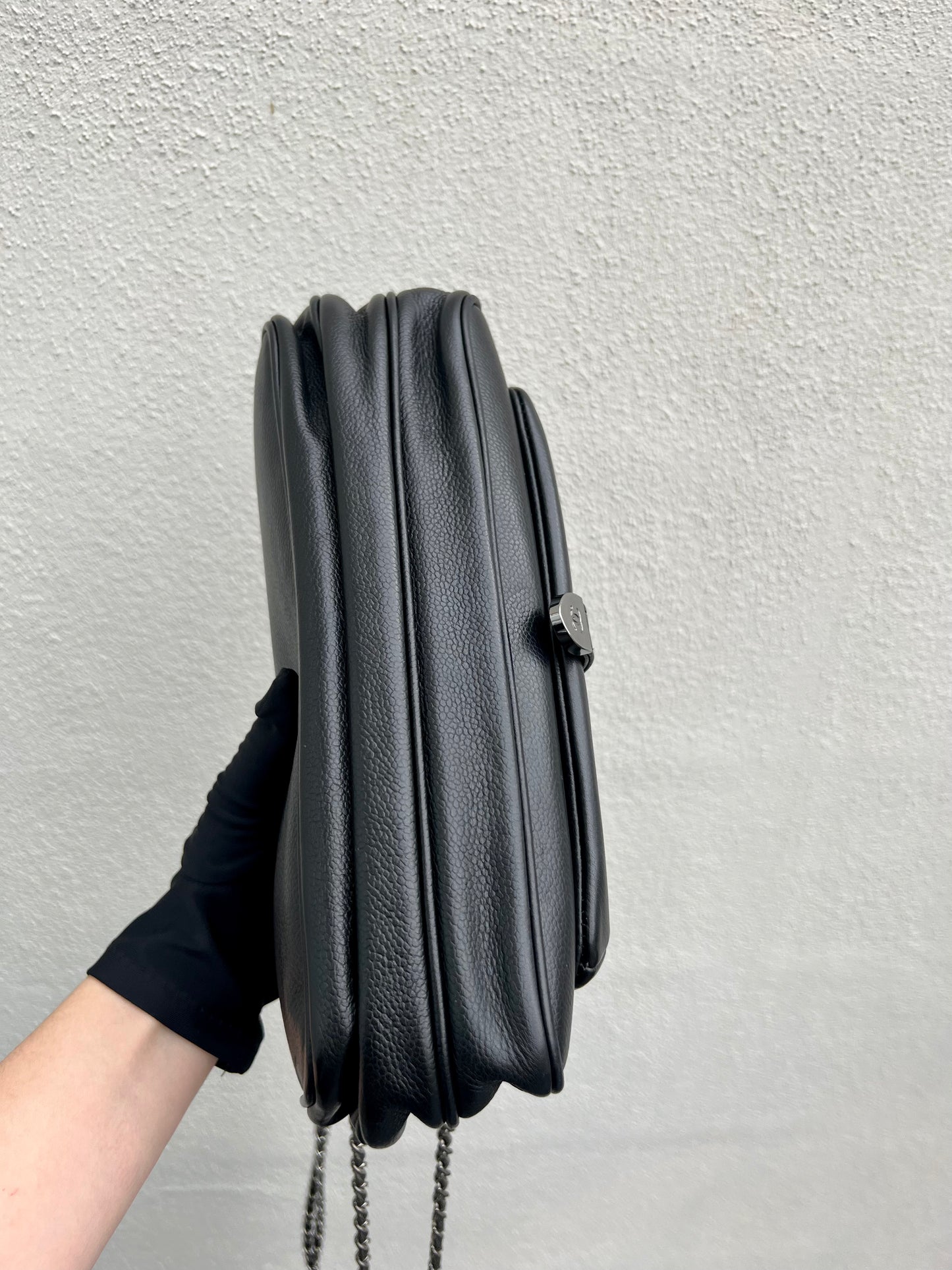 Pre-loved Chanel 2.55 Black Caviar Leather Shoulder & Crossbody Bag