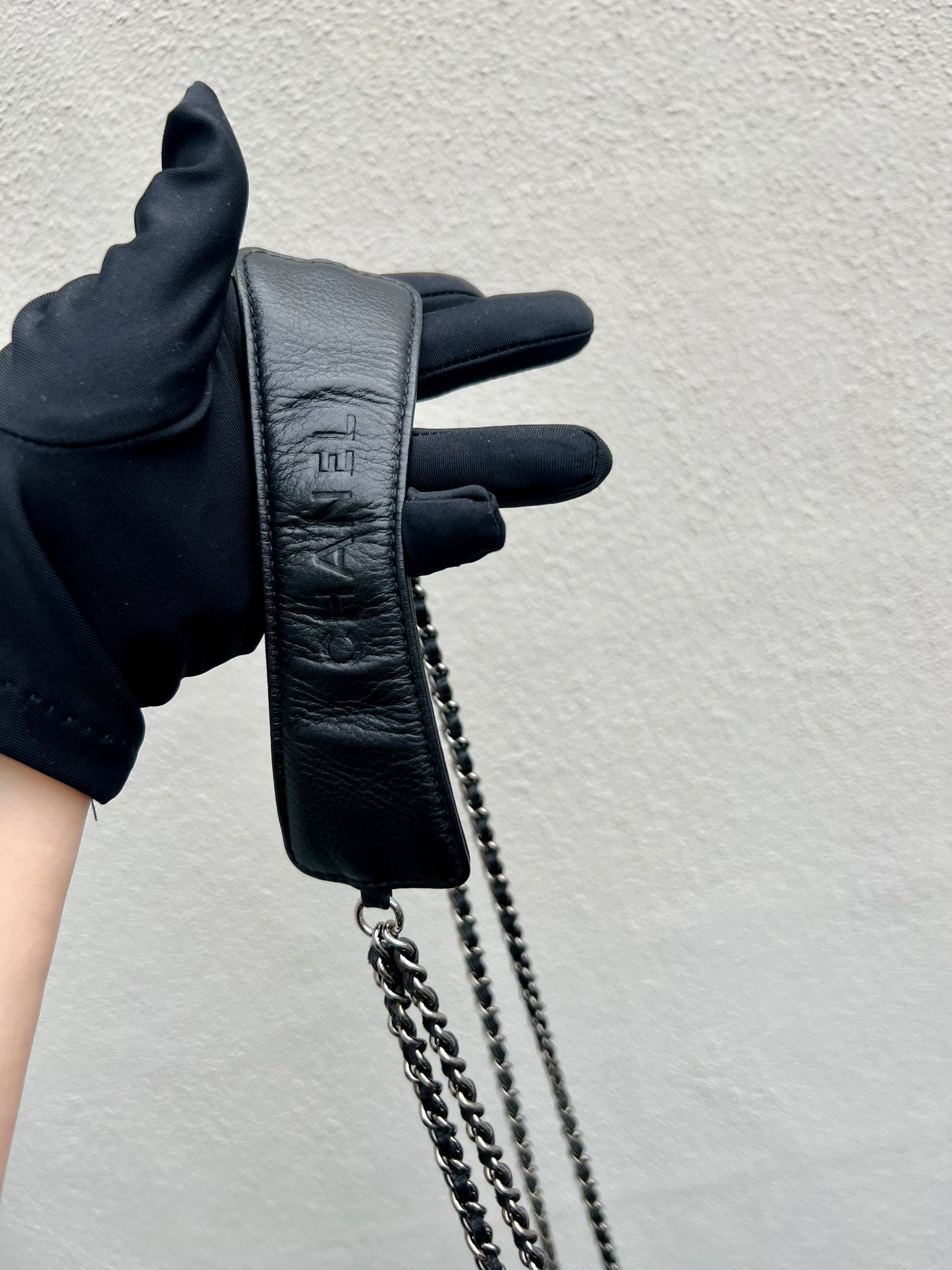 Pre-loved Chanel 2.55 Black Caviar Leather Shoulder & Crossbody Bag