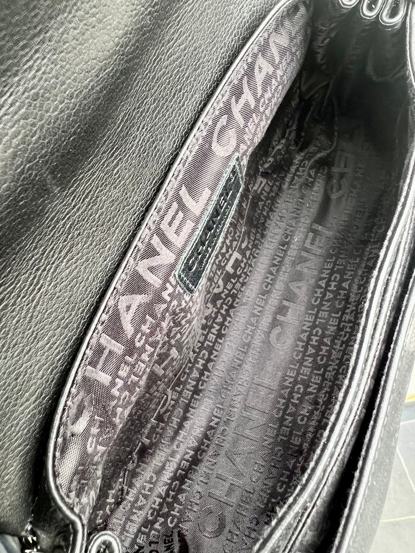Pre-loved Chanel 2.55 Black Caviar Leather Shoulder & Crossbody Bag