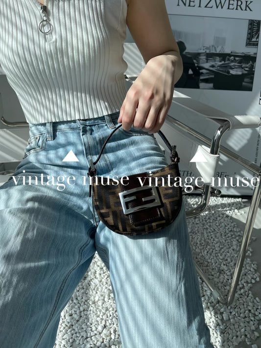 Pre-loved Fendi Vintage Croissant Cloth Mini Bag