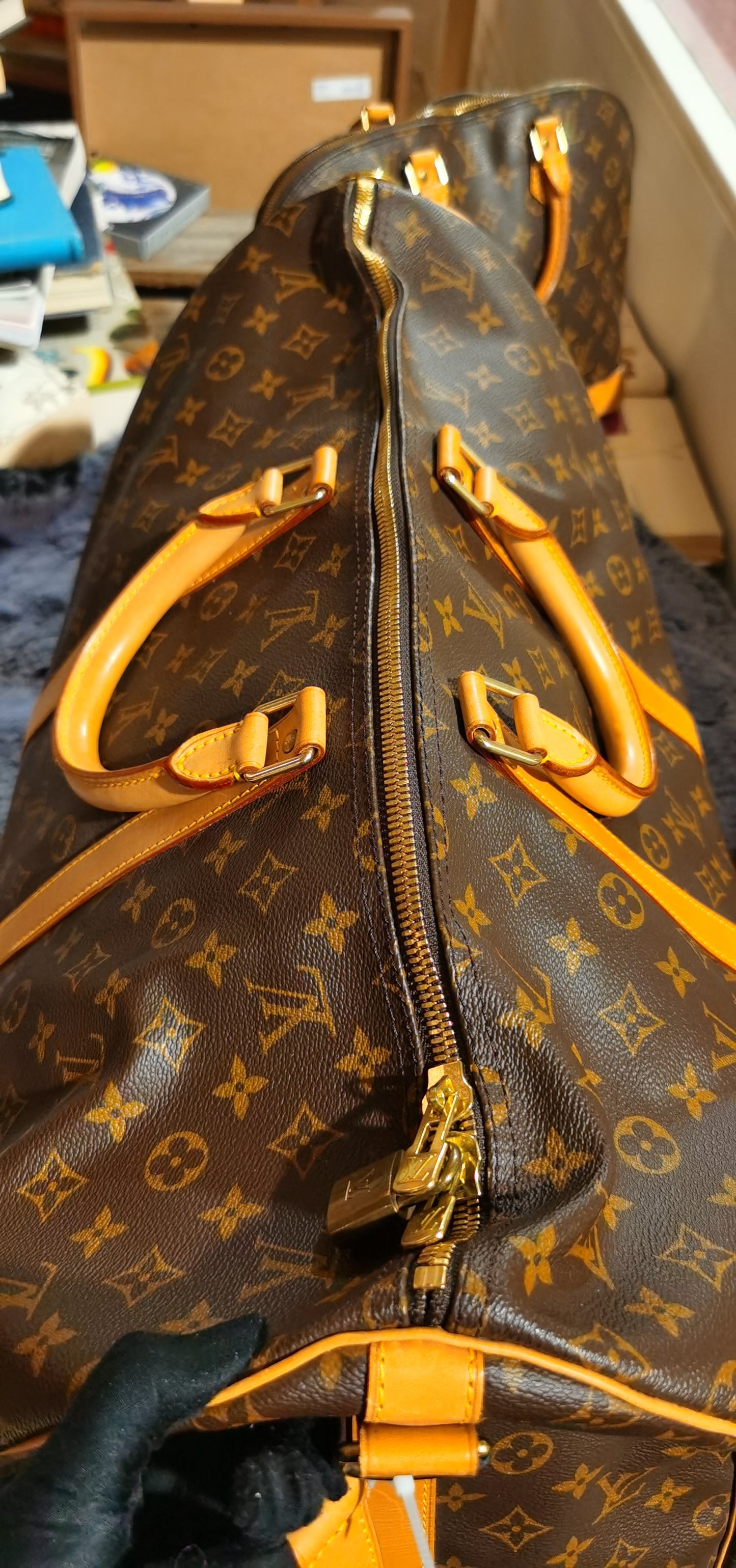 Pre-loved Louis Vuitton Keepall Bandoulière 55 Travel Bag Monogram