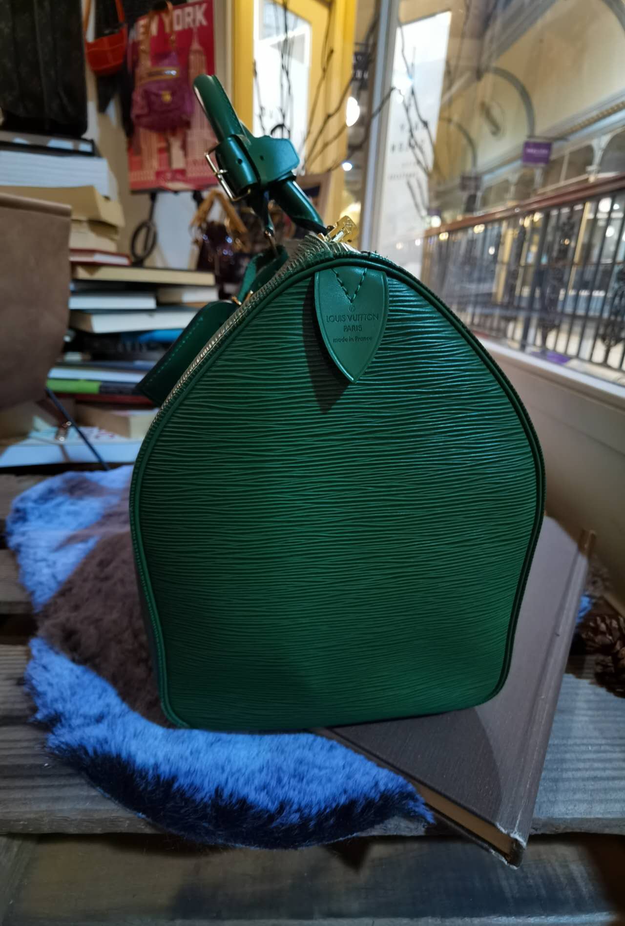 Pre-loved Louis Vuitton Keepall 50 Trave Bag Epi Leather Green