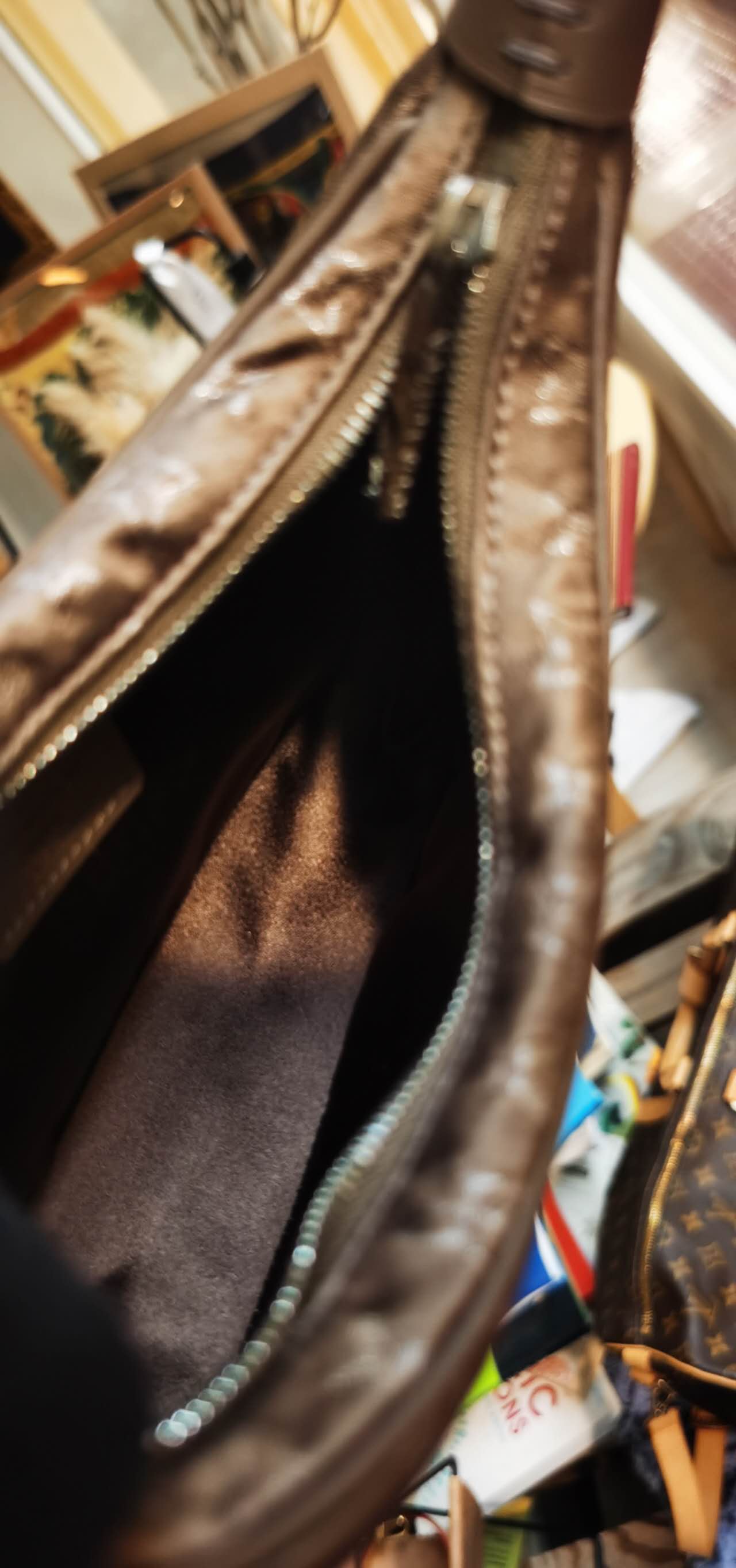 Pre-loved Louis Vuitton Mini Silk Boulogne Handbag Champagne