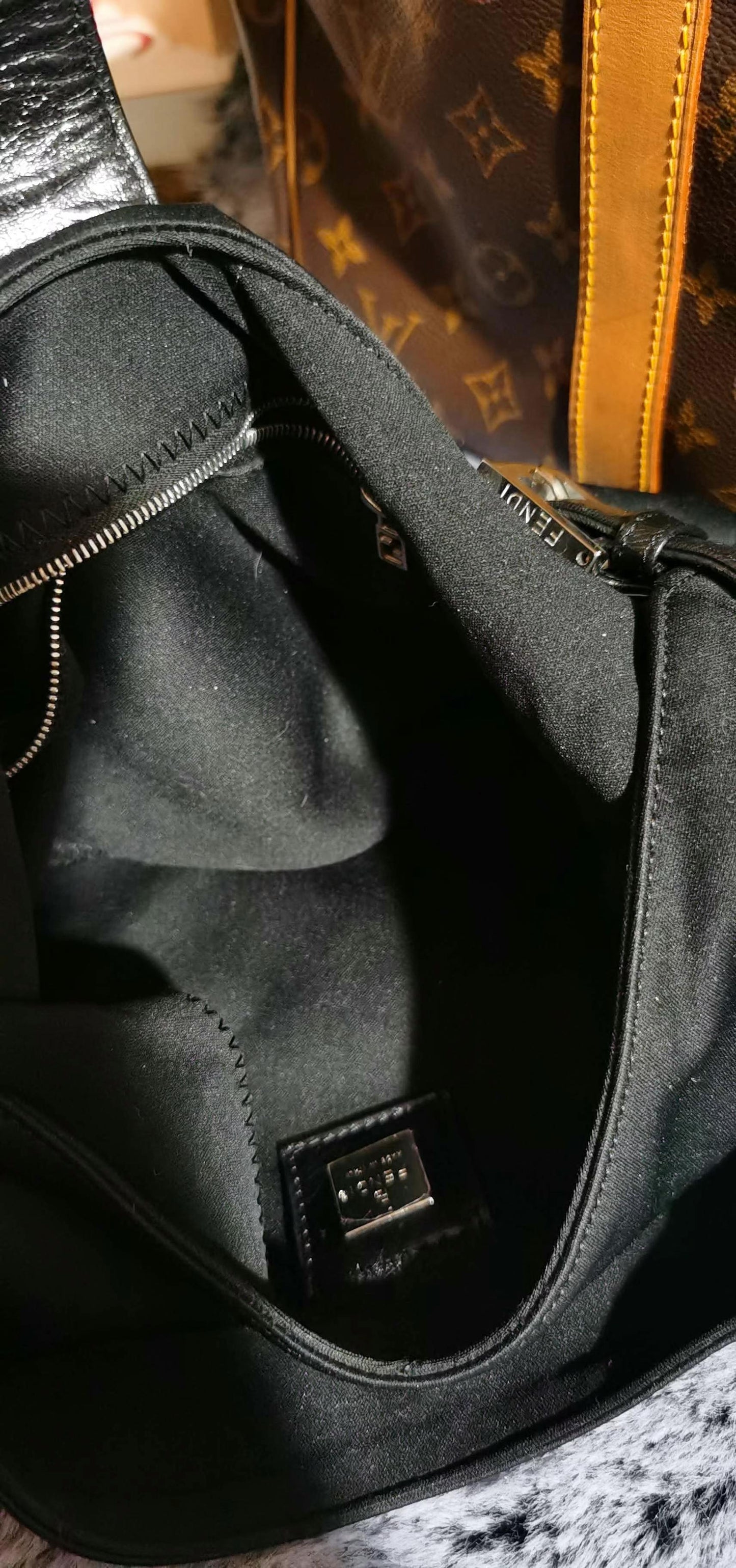 Pre-loved Fendi Vintage Nylon Shoulder Bag Black