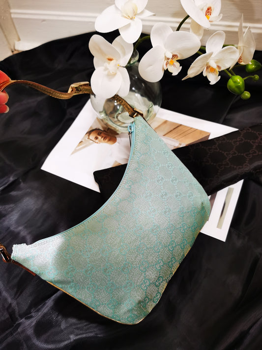 Pre-loved Gucci Vintage Light Green Monogram Bag